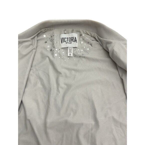 Victoria's Secret Sport Metallic Silver Bomber Jacket Women’s Size XS Y2K - Picture 3 of 6